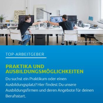 Screenshot: Praktika und Ausbildungsmöglichkeiten in Bayreuth