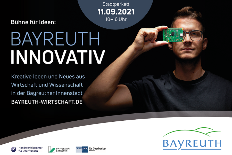 Plakat zu Bayreuth Innovativ mit dem Veranstaltungshinweis 11. September 2011 in der Bayreuther Innenstadt